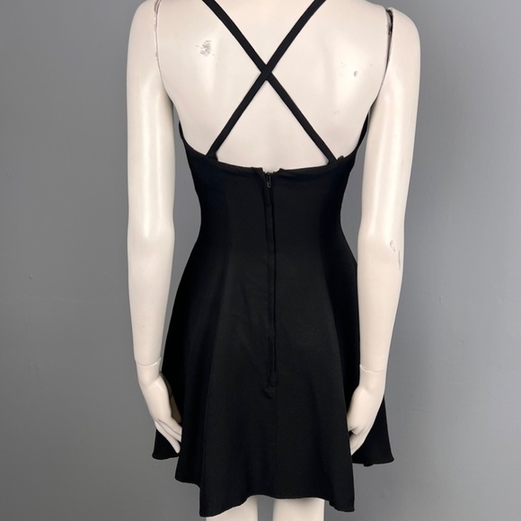 80s Sexy Black Jewelled Mini Dress, Size XS - Picture 6 of 11